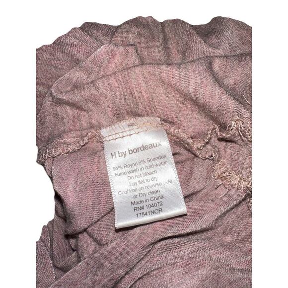 Nordstrom H by Bordeaux Women's Super Soft V-Neck Stretch Tee Size XL Pink Gray - Picture 9 of 9